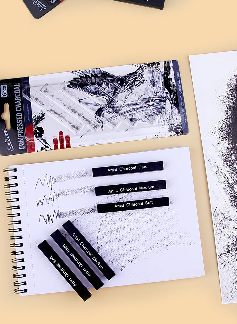 CowLost | graphite-sketch-wood-carbon-strip-set-art-student-painting-charcoal-pencil |14