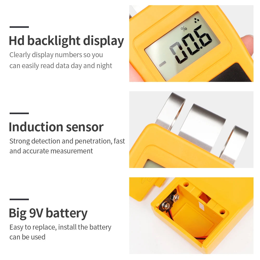 DM200 Portable Digital Multifunctional Moisture Meter for Wood, Paper, Concrete, and Meat