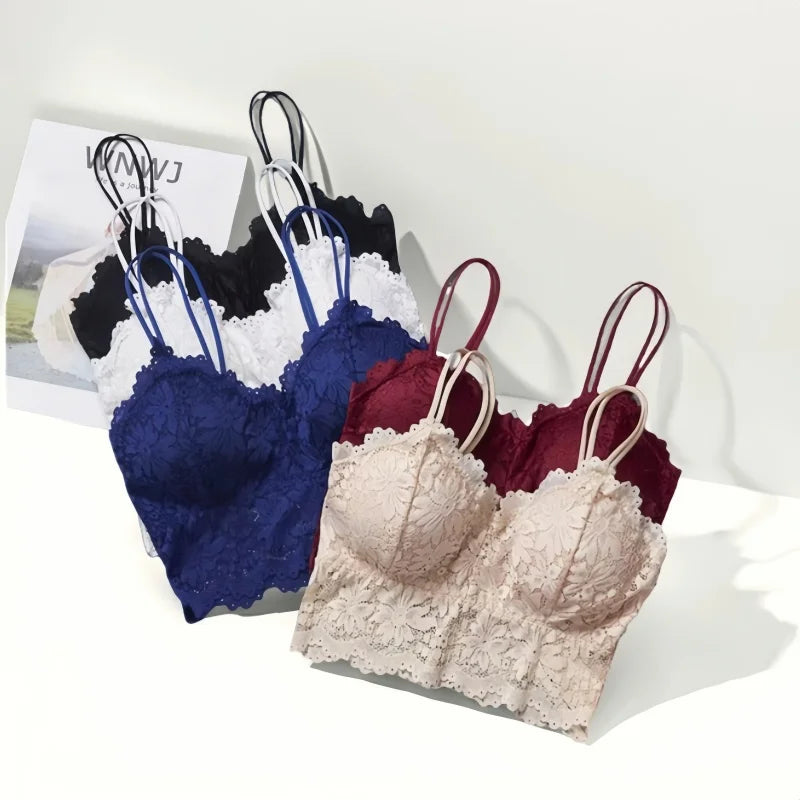 CowLost | product_id-lace-tube-top-bra-with-double-straps-and-removable-pads |2