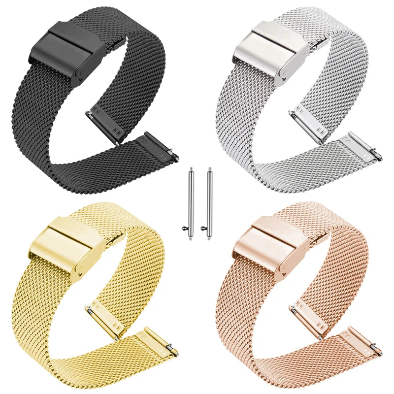 CowLost | product_id-universal-milanese-stainless-steel-watch-band-12-24mm-black-rose-gold-strap |1
