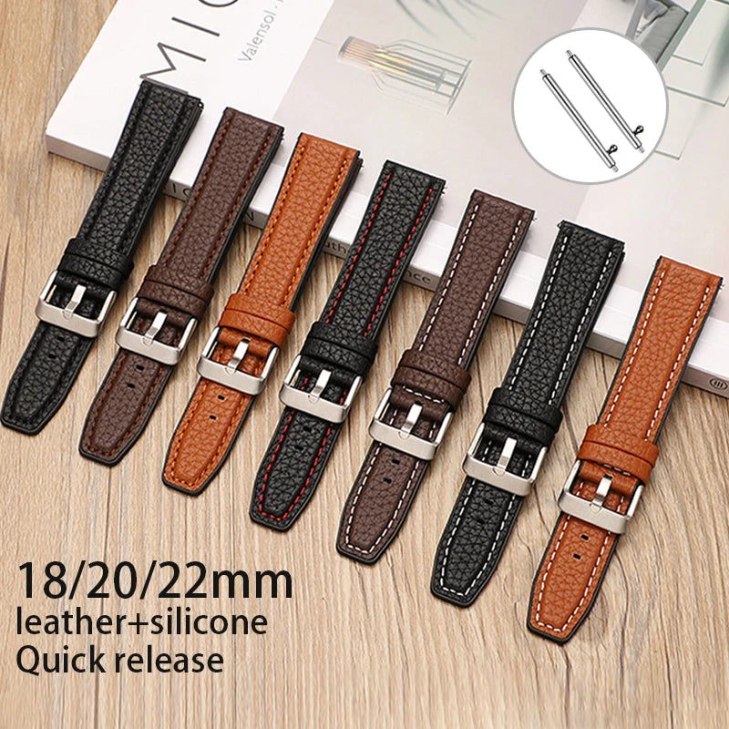CowLost | product_id-waterproof-leather-watch-strap-for-rolex-seiko-with-slub-litchi-smooth-patterns |10