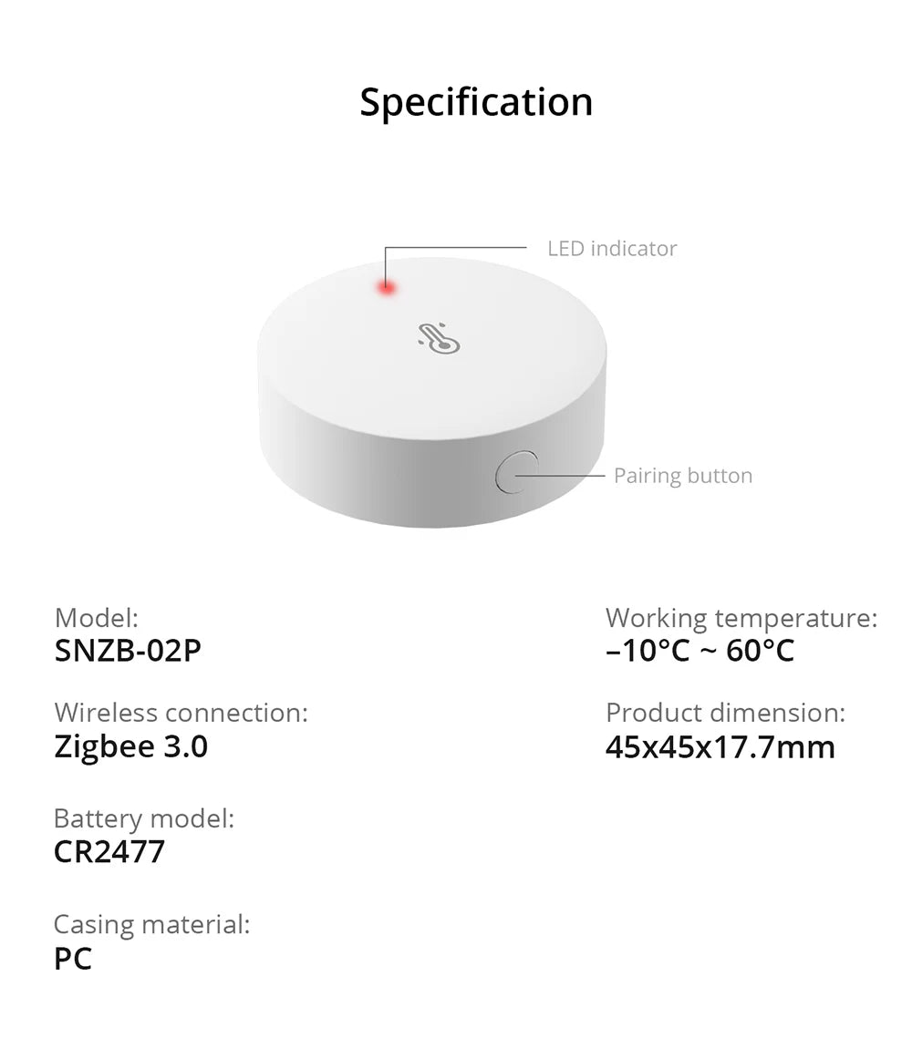 CowLost | sonoff-snzb-02p-zigbee-temperature-and-humidity-sensor-smart-home-module |6