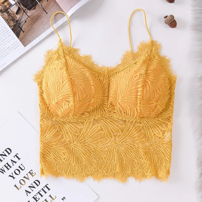 CowLost | product_id-wireless-floral-lace-push-up-bra-with-removable-pads-solid-bralette-for-women |10