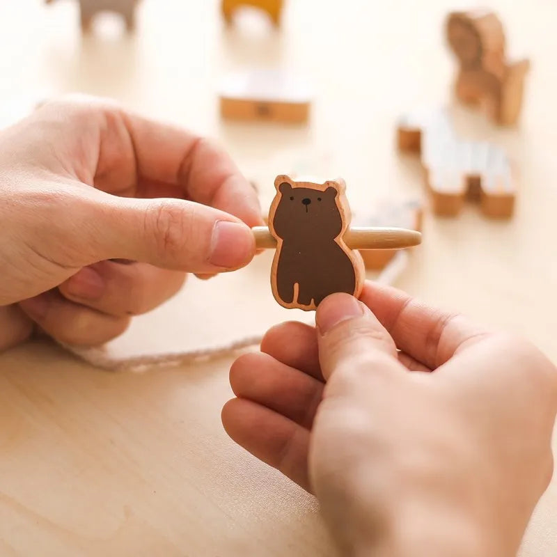 CowLost | baby-transport-accessories-baby-animal-montessori-threading-wooden-educational-toys-blocks |4