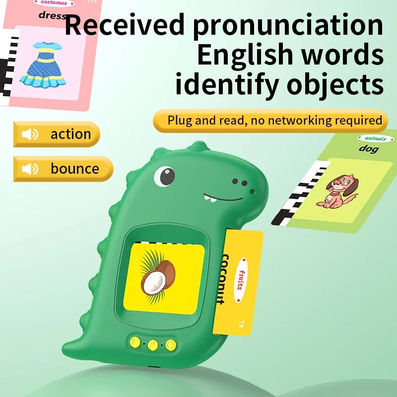 Early Education Talking Flash Card Machine with English Audio Book for Kids Birthday Gift Toy