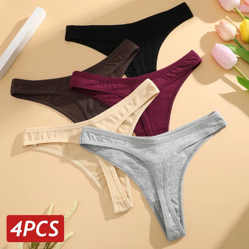 CowLost | activewear-pants-4pcs-seamless-cotton-womens-low-rise-panties-set |1