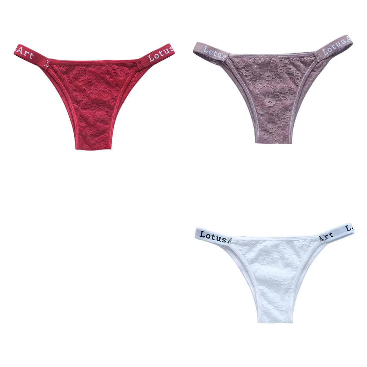 CowLost | product_id-3pcs-women-s-low-waist-lace-brazilian-briefs-set |27