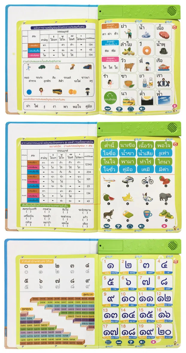 Thai Finger Point Reading Toy for Kids Early Education Audio E-Books Gift