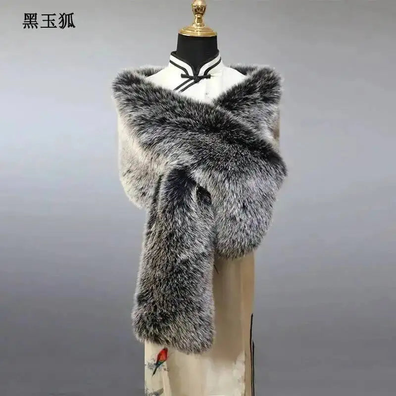 CowLost | 32-colors-165-30cm-women-luxury-warm-faux-fox-fur-shawl-winter-ladies-plush-scarf |76