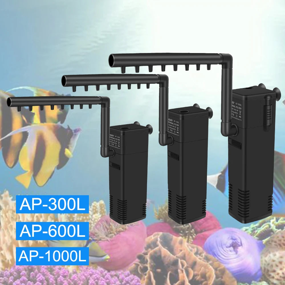 CowLost | eu-plug-aquarium-fish-tank-oxygen-increasing-pump-low-level-water-submersible-water-filter-pump-turtle-tank-filter |1