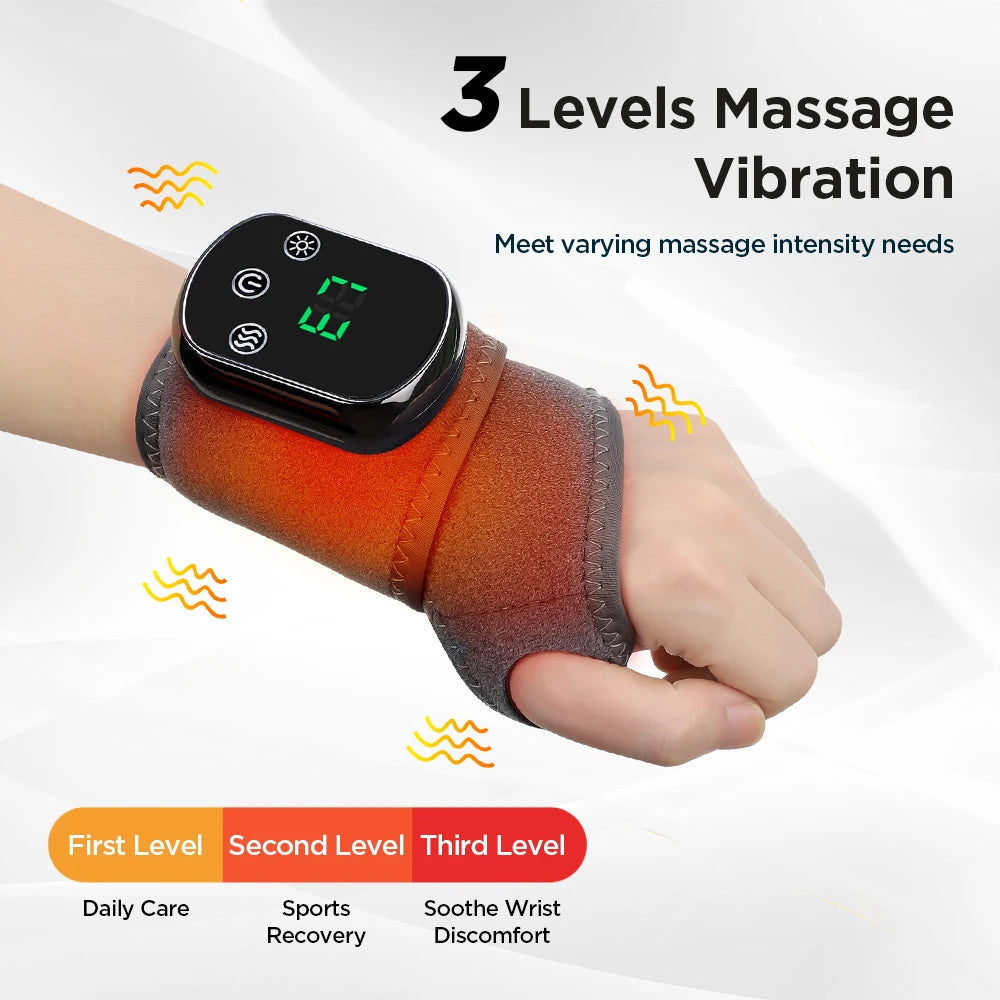 CowLost | electric-hand-wrist-massager-5-levels-hot-compress-3-levels-vibration-massage |8