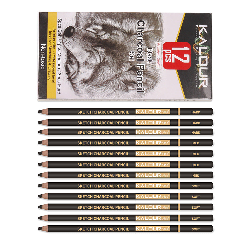 CowLost | charcoal-pencils-product_id-kalour-6-12-carbon-and-white-charcoal-highlight-pencils-for-art-drawing |9
