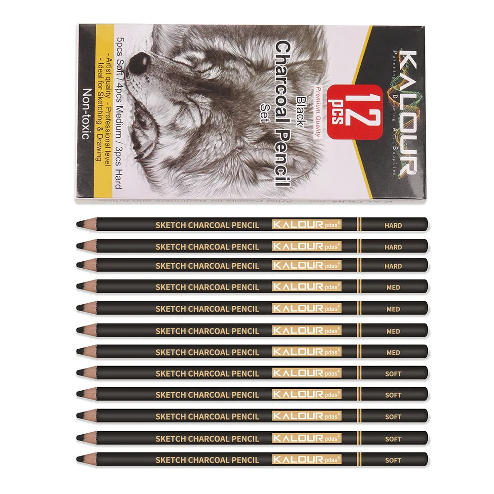 CowLost | charcoal-pencils-product_id-kalour-6-12-carbon-and-white-charcoal-highlight-pencils-for-art-drawing |3