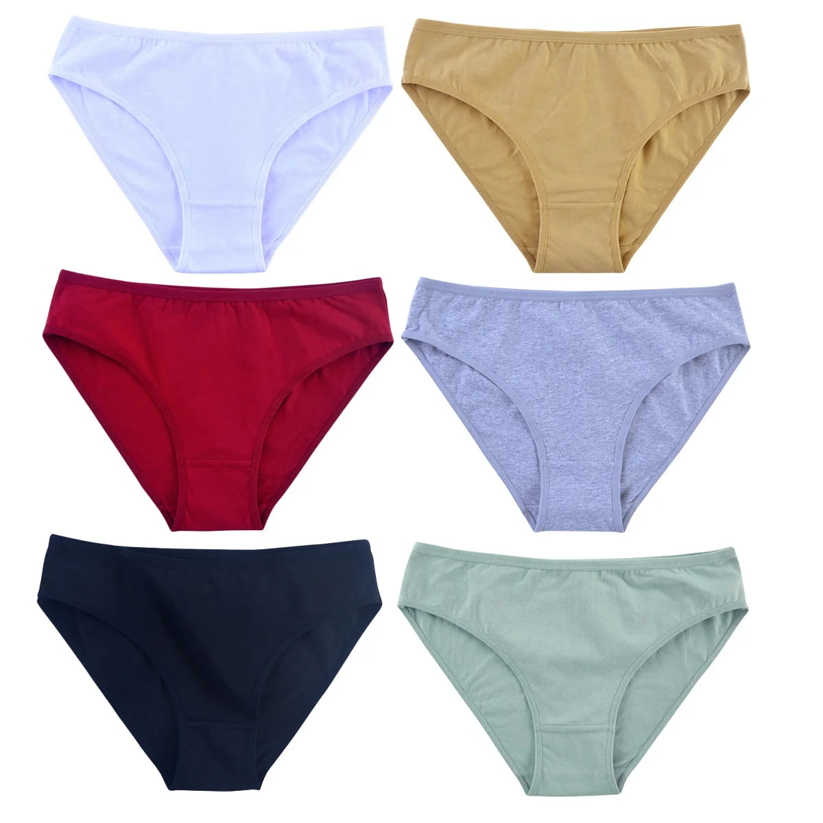 CowLost | product_id-6pcs-women-seamless-cotton-briefs-m-xl-solid-color-comfortable-panties |1