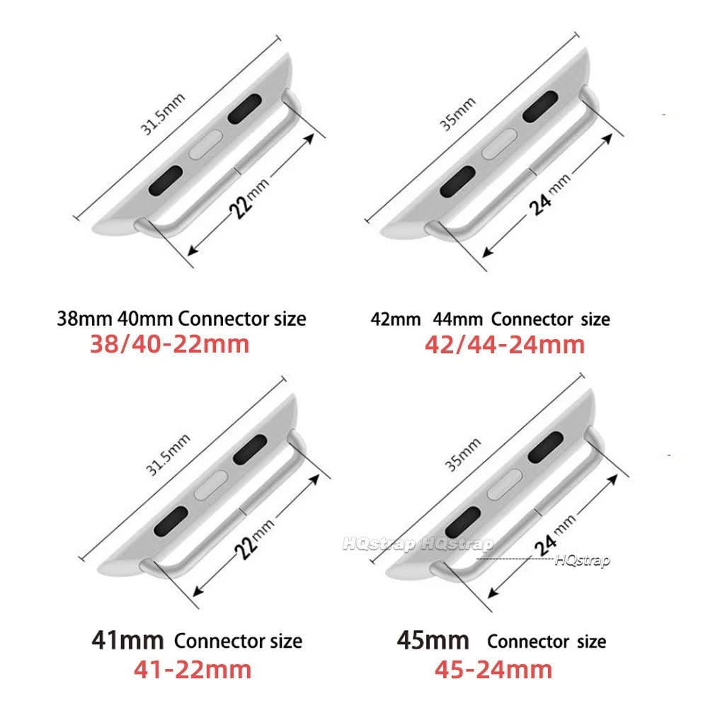 Stainless Steel Connector Adapter for Apple Watch Bands Series 9 8 7 6 5 SE 38-45mm