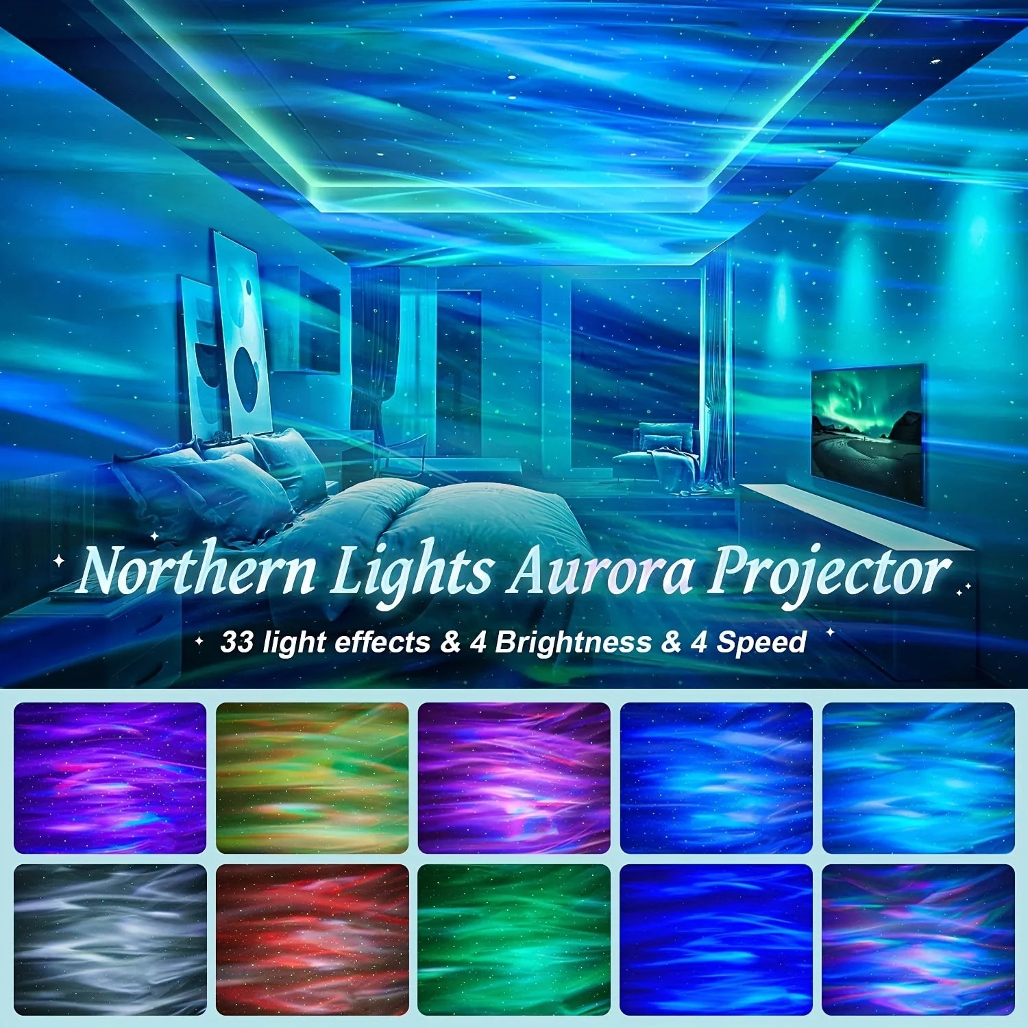 CowLost | night-lights-ambient-lighting-product_id-usb-galaxy-aurora-projector-5v-360-rotating-rgb-night-light-with-remote-for-home-theater |8