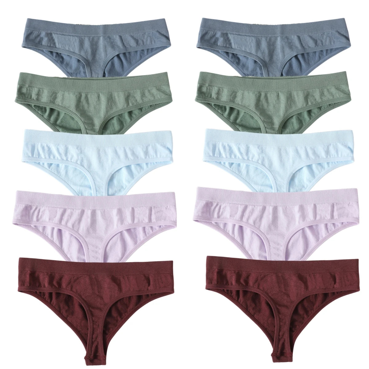 CowLost | product_id-10pcs-womens-seamless-low-waist-g-string-thong-panties-m-xl-sexy-underwear |32
