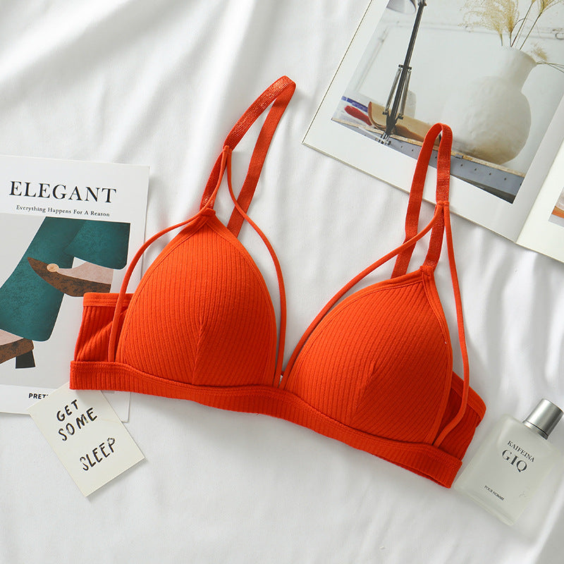 CowLost | product_id-wireless-cotton-push-up-deep-v-neck-padded-bra-for-women |9