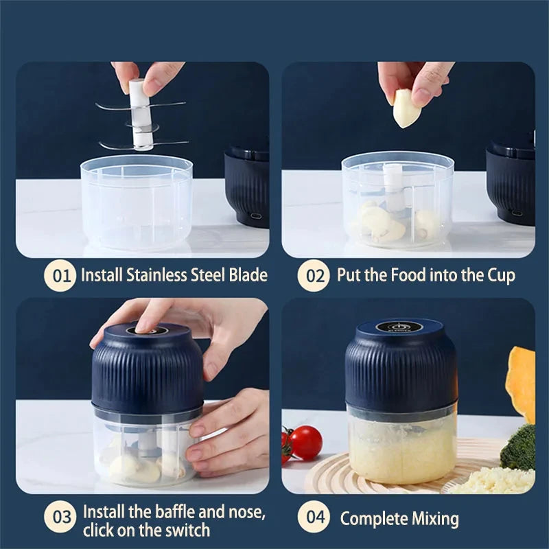 CowLost | garlic-product_id-250ml-mini-wireless-usb-rechargeable-electric-garlic-vegetable-chopper |5