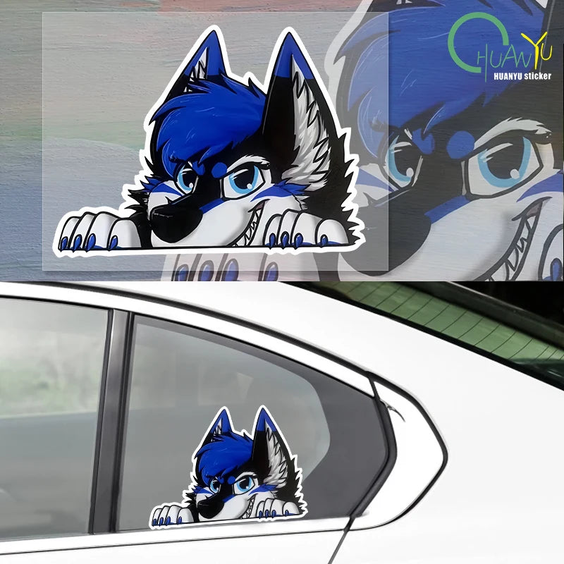 CowLost | peering-at-wolf-head-creative-stickers-vinyl-pvc |1