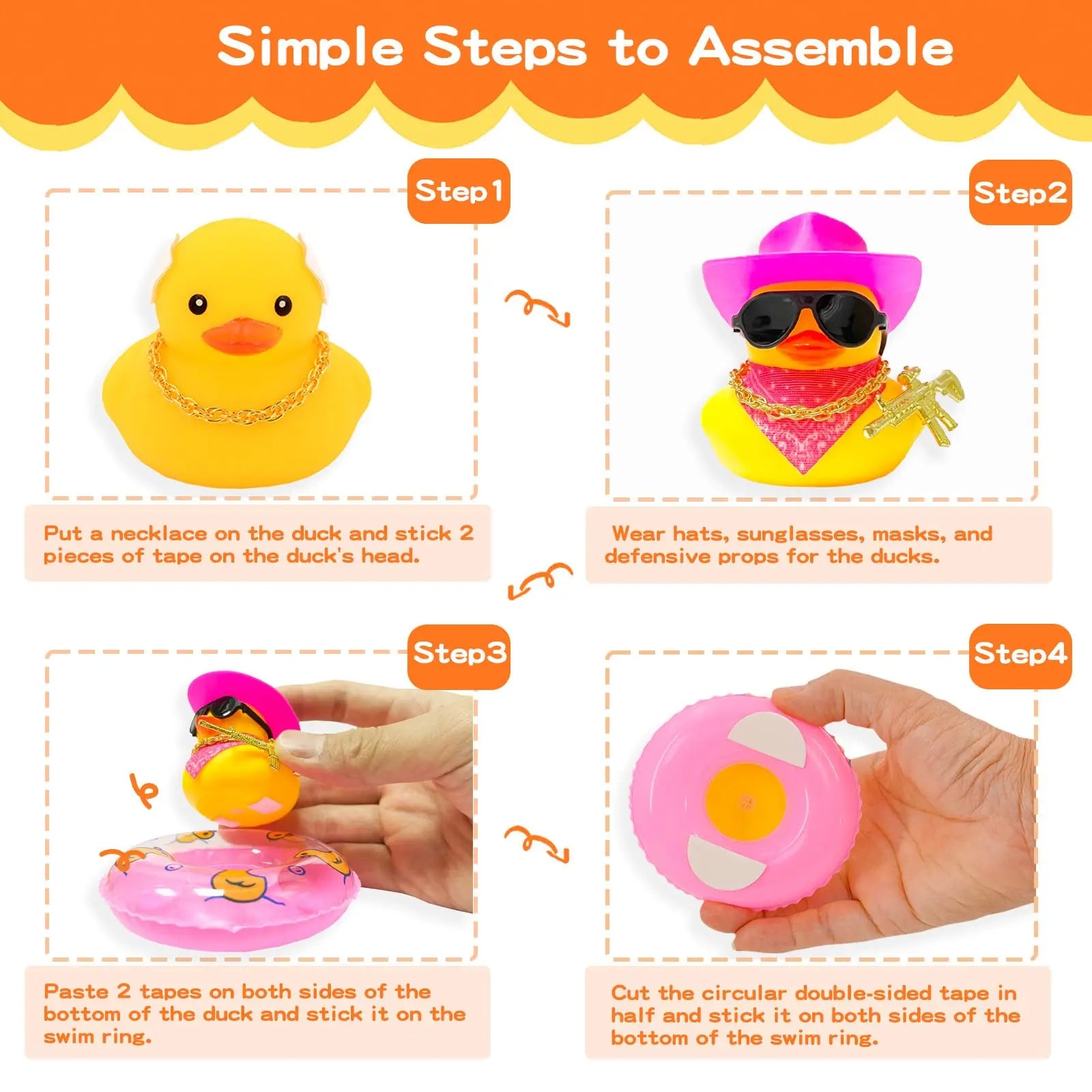 CowLost | product_id-rubber-duck-car-dashboard-ornament-with-cowboy-hat-necklace |4