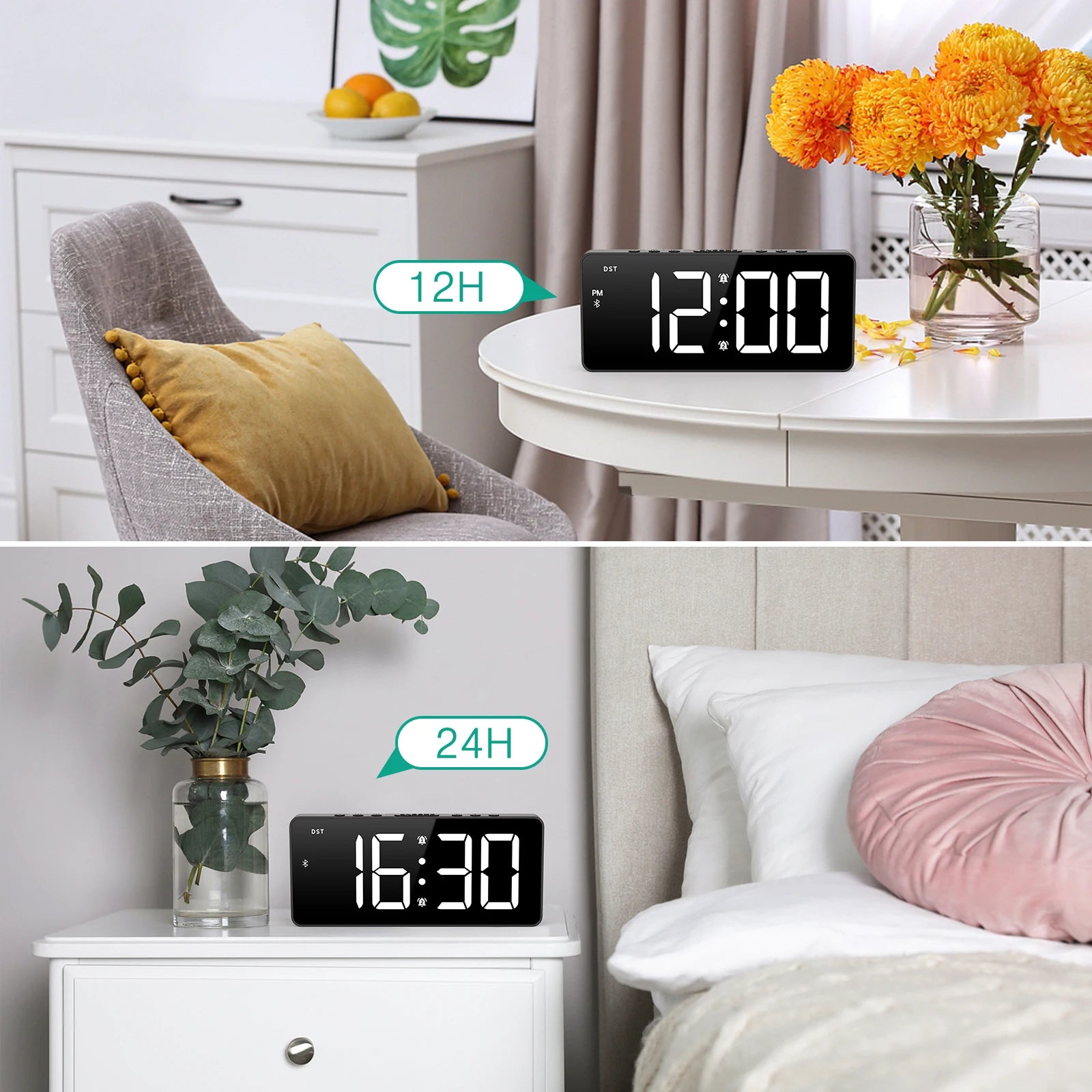 CowLost | product_id-oria-7-led-digital-alarm-clock-with-bluetooth-auto-time-sync-for-home-office |5