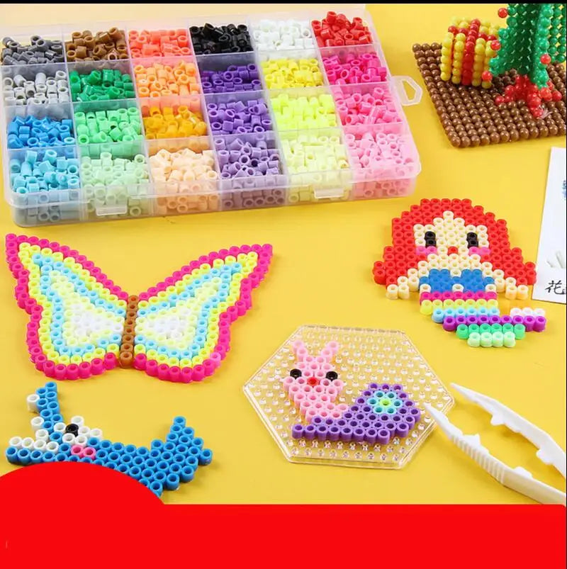 500pcs 5.0mm Perler Fuse Beads DIY 3D Puzzle Educational Toy Kit