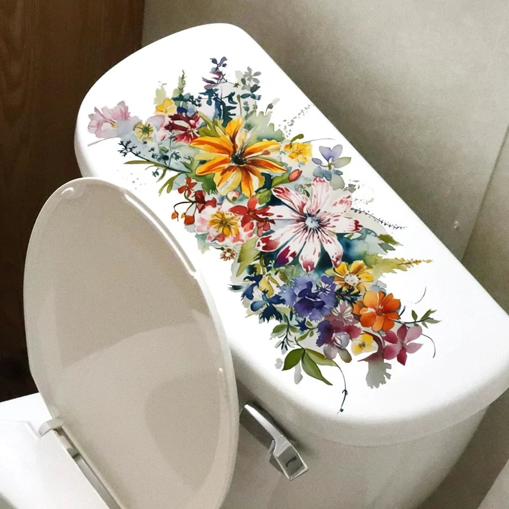 CowLost | toilet-stickers-flower-stickers-bathroom-self-adhesive-painting |1