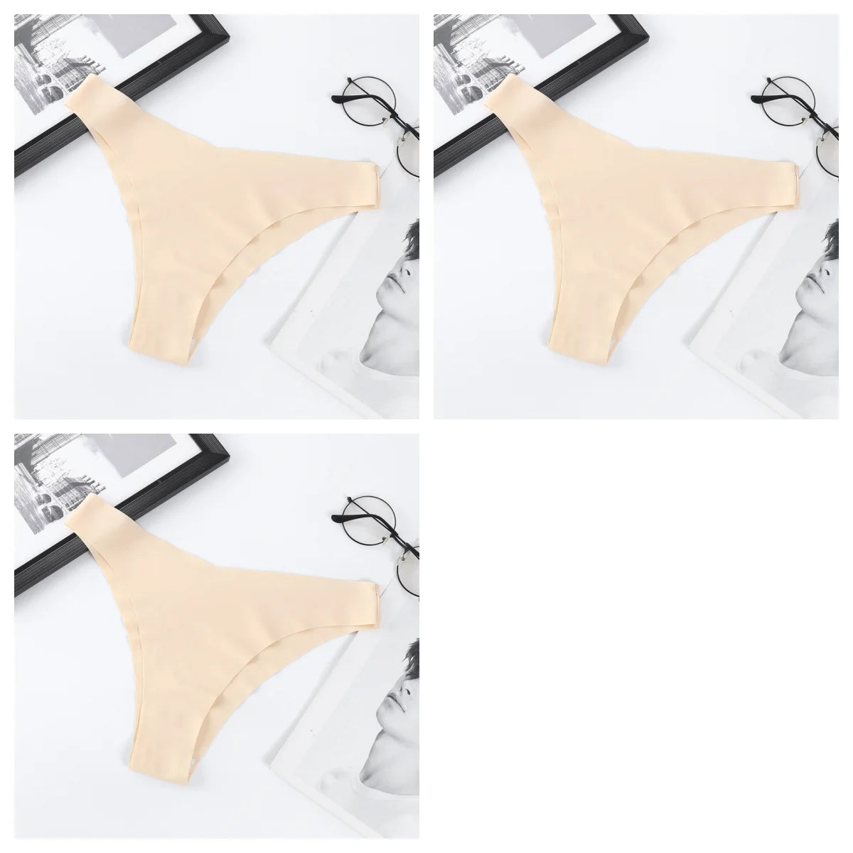 CowLost | product_id-3pcs-women-ice-silk-seamless-low-rise-v-waist-quick-dry-briefs-s-l |32
