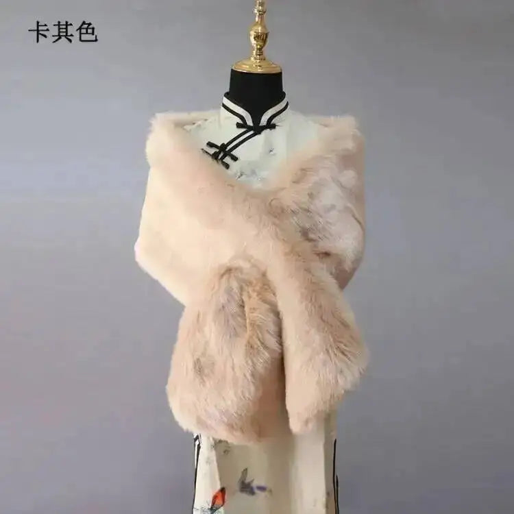 CowLost | 32-colors-165-30cm-women-luxury-warm-faux-fox-fur-shawl-winter-ladies-plush-scarf |36