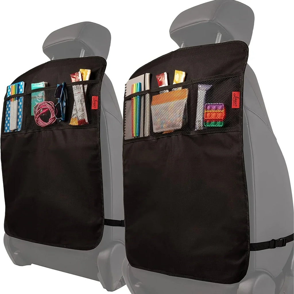 CowLost | black-seat-cover-for-kids-with-3-pocket-storage-organizer |5