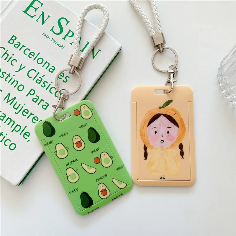 CowLost | handbags-solid-color-student-bus-id-card-protective-cover-keyring |15
