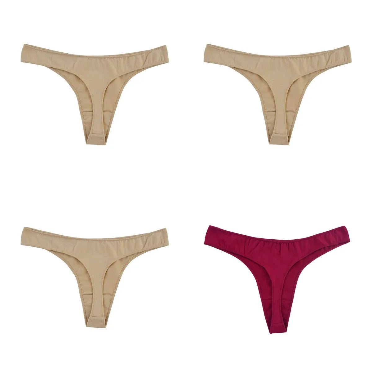 CowLost | product_id-4-pack-women-s-cotton-low-waist-breathable-solid-color-g-string-thongs-m-xl |23