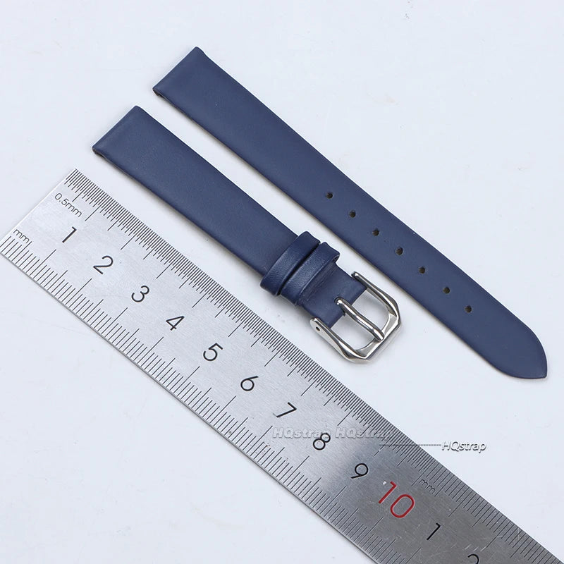 Ultra Thin Waterproof Leather Watch Strap 8-17mm Soft Plain Universal Sport Band