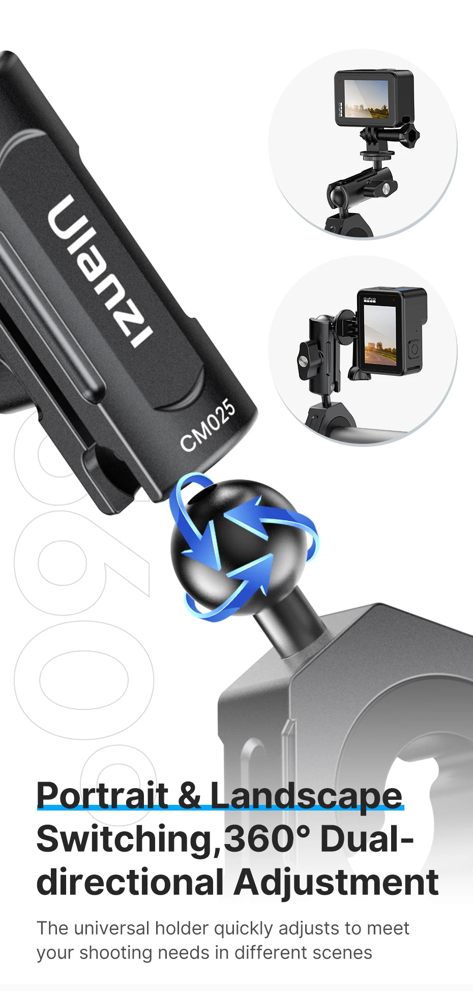 CowLost | ulanzi-cm025-action-camera-mount-for-go-pro-11-10-9-8-7-6-insta360-bicycle-motorcycle-handlebar-mount |13