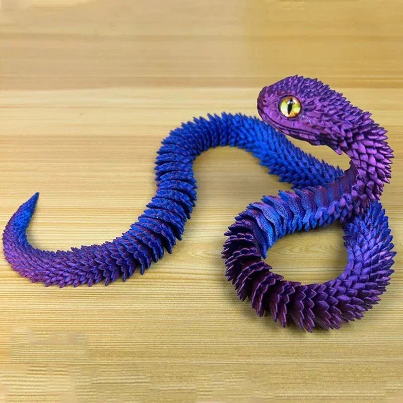 30cm 3D Printed Movable Joint Snake Model Toy for Office Decoration and Kids Gift