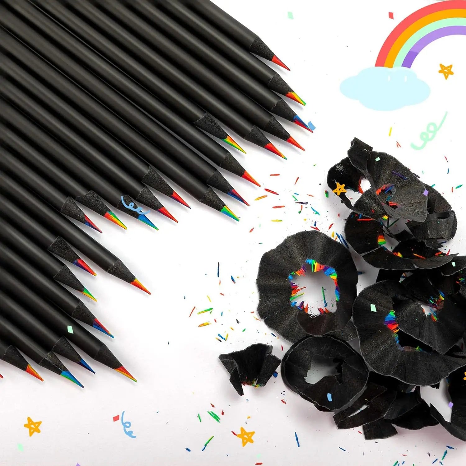 CowLost | rainbow-color-pencils-for-kids-concentric-gradient-crayons |4