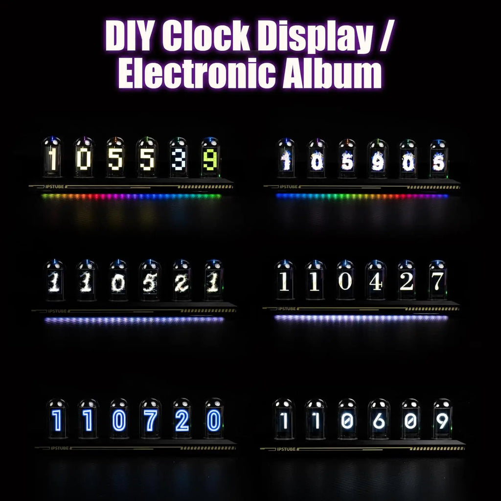 Mexllex Nixie Tube RGB Retro Digital Clock with Wi-Fi, APP Control, IPS Glow, Weather Mode