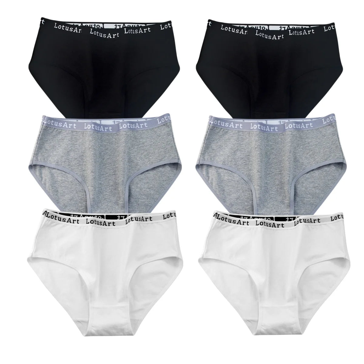 CowLost | product_id-6pcs-women-s-high-rise-seamless-cotton-briefs-m-2xl-solid-colors |17
