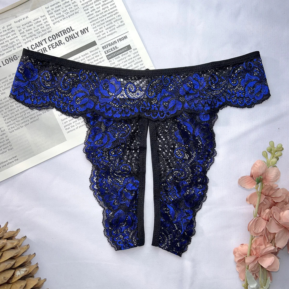 CowLost | transparent-lace-romantic-floral-thong-soft-seductive-open-crotch-womens-underwear |8