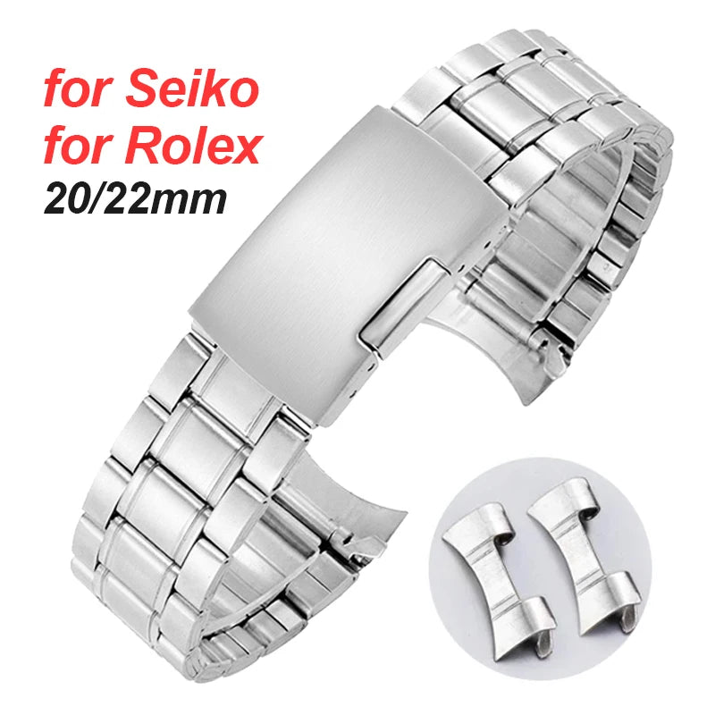 CowLost | product_id-stainless-steel-curved-end-watchband-20-22mm-for-rolex-seiko-replacement-unisex-strap |1