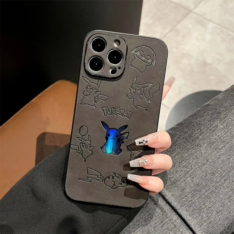 CowLost | cartoon-pikachu-faux-leather-shockproof-phone-case-for-iphone-7-to-16-pro-max |4
