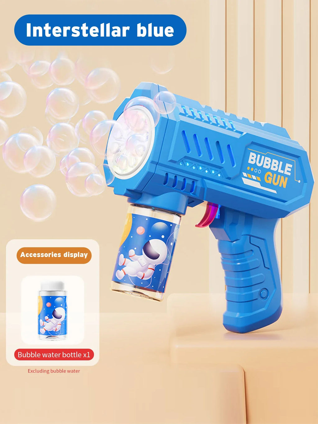 Automatic Bubble Gun Rocket Blower with Bubble Liquid Toy for Kids Outdoor Beach Gifts