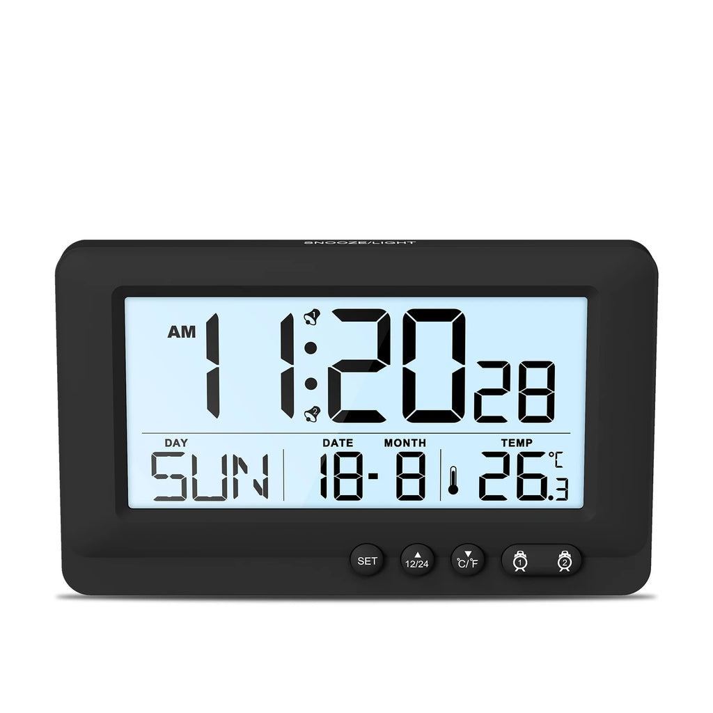 ORIA Digital Travel Alarm Clock with LCD, Dual Alarms & Calendar for Bedroom Office