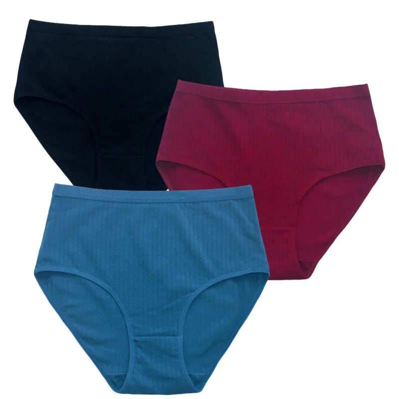 CowLost | product_id-3pcs-women-high-waist-cotton-briefs-tummy-control-breathable-underwear-m-xxl |22