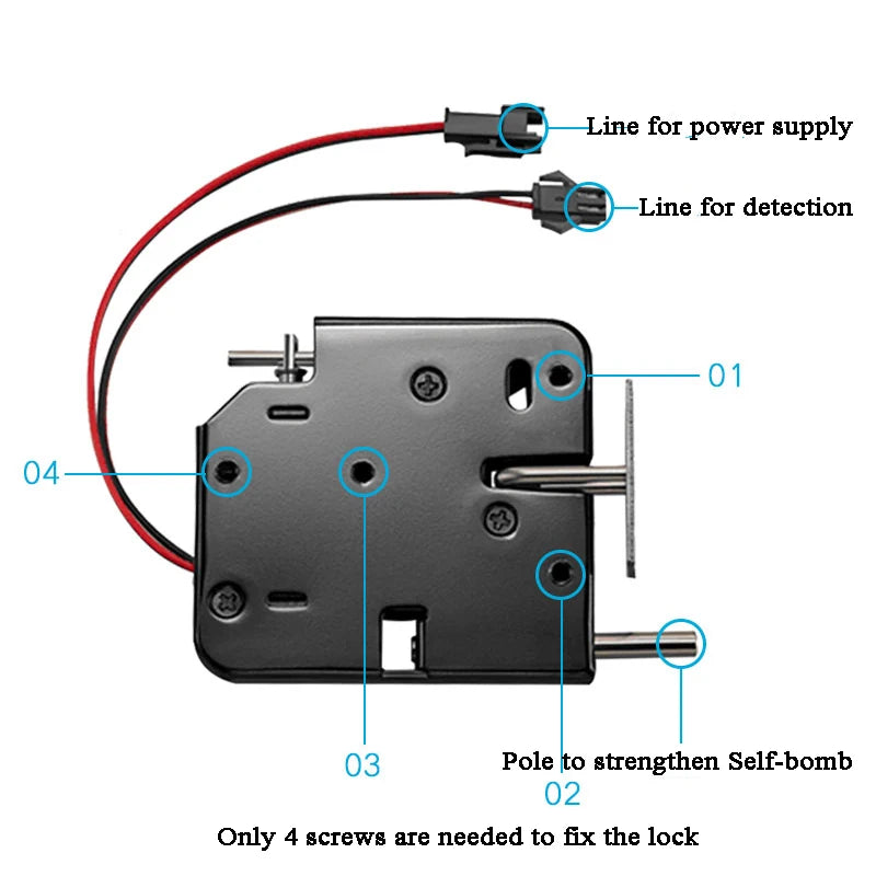CowLost | locks-keys-product_id-6pcs-24v-dc-electromagnetic-solenoid-mini-door-latch-lock-with-sm2p-terminal-for-drawer-cabinet-mailbox |7