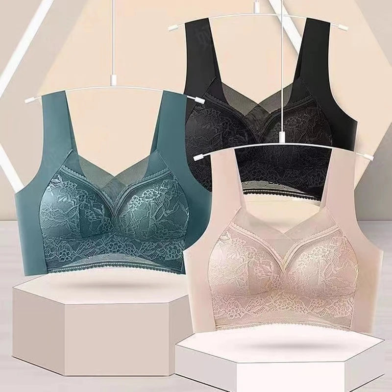 CowLost | high-quality-sexy-lace-seamless-womens-vest-top-support-anti-sagging-no-steel-ring-womens-bra-sports-yoga-vest-thin-section |1