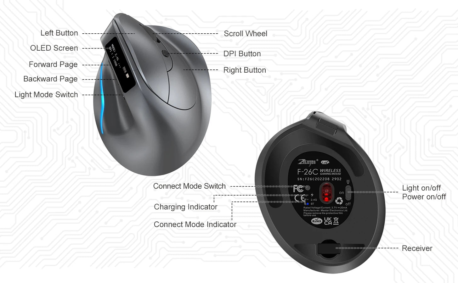 CowLost | product_id-lefon-bluetooth-wireless-vertical-ergonomic-mouse-with-oled-screen-rgb-optical-rechargeable-for-pc-and-laptop-gaming |11