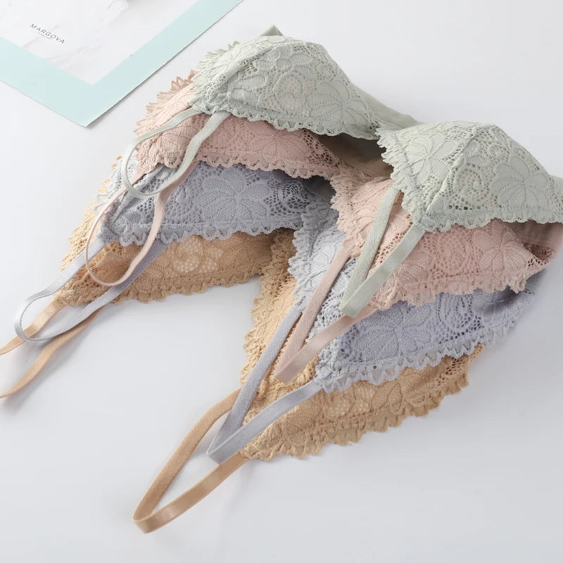 CowLost | product_id-women-lace-non-wire-push-up-bra-and-low-waist-panties-set-sexy-lingerie |9