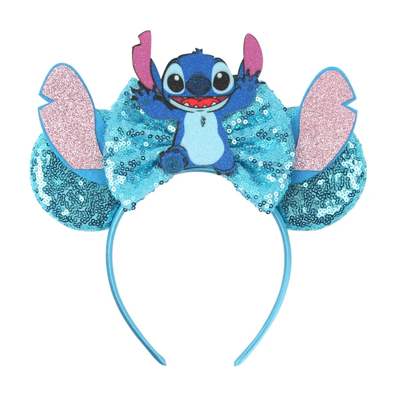 CowLost | cartoon-lilo-stitch-head-band-girls-sequins-bow-hairband |59